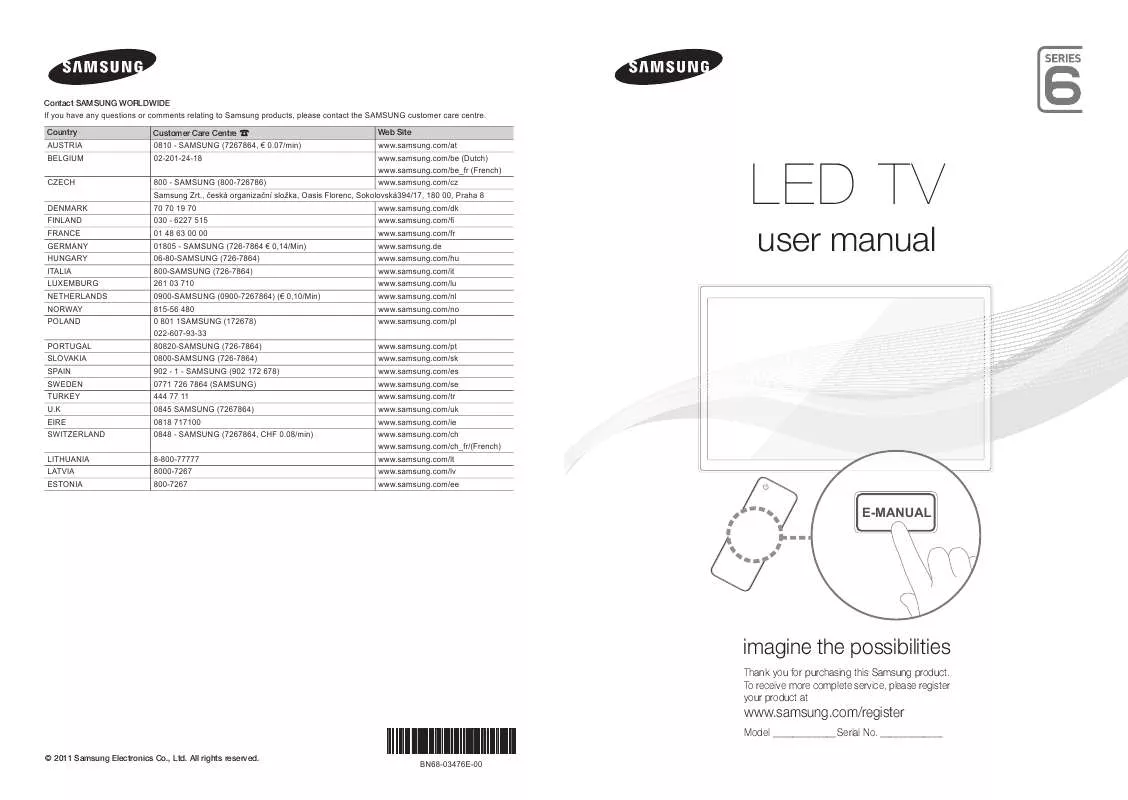 Mode d'emploi SAMSUNG UE40D6300SS