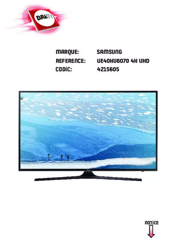 Mode d'emploi SAMSUNG UE40KU6070