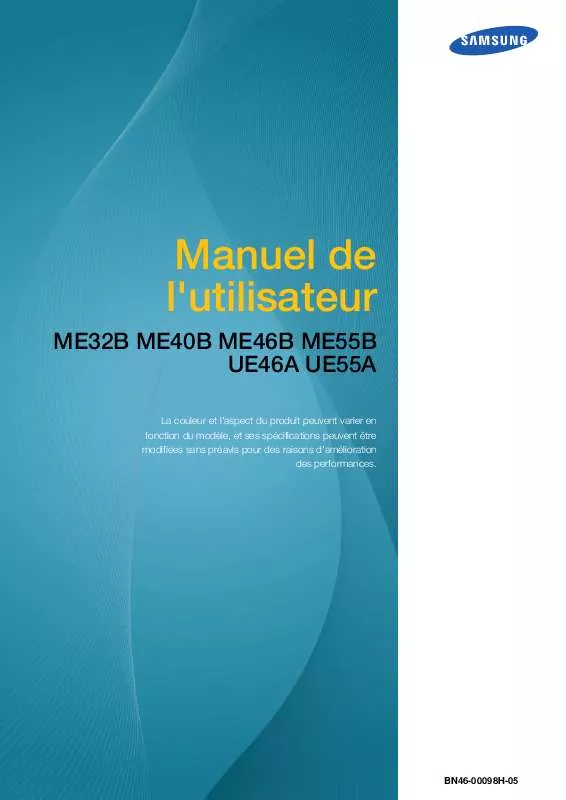 Mode d'emploi SAMSUNG UE55A