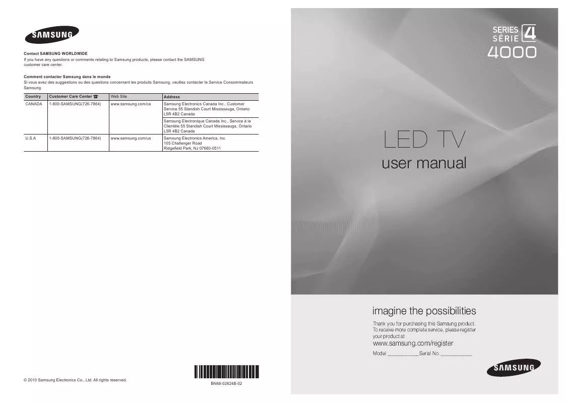 Mode d'emploi SAMSUNG UN26C4000