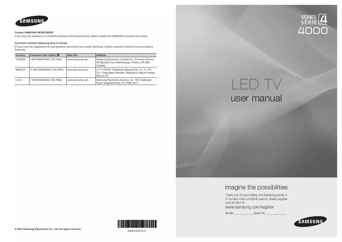 Mode d'emploi SAMSUNG UN32C4000