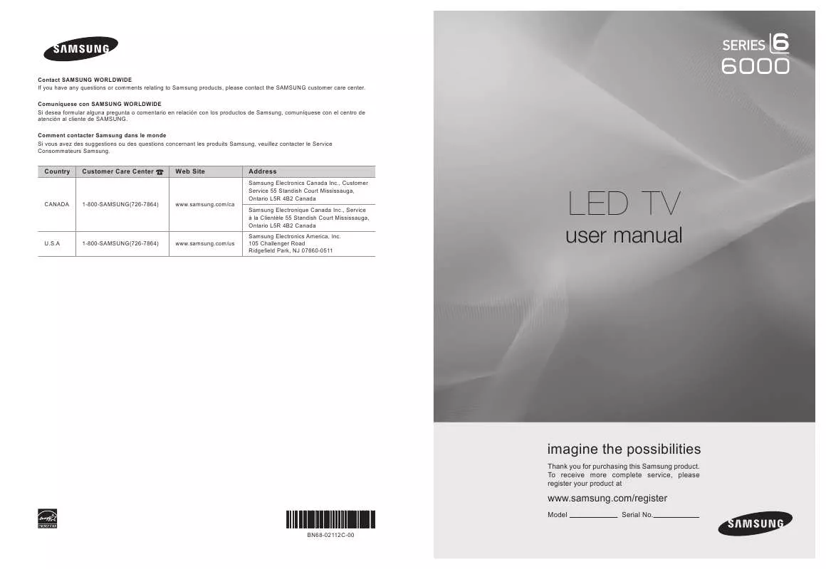 Mode d'emploi SAMSUNG UN40B6000