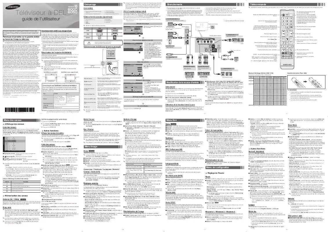 Mode d'emploi SAMSUNG UN65EH6000F