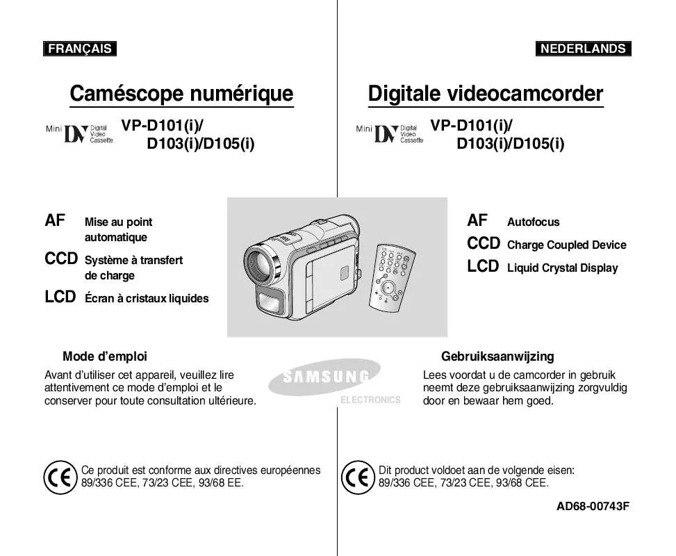 Mode d'emploi SAMSUNG VP-D103