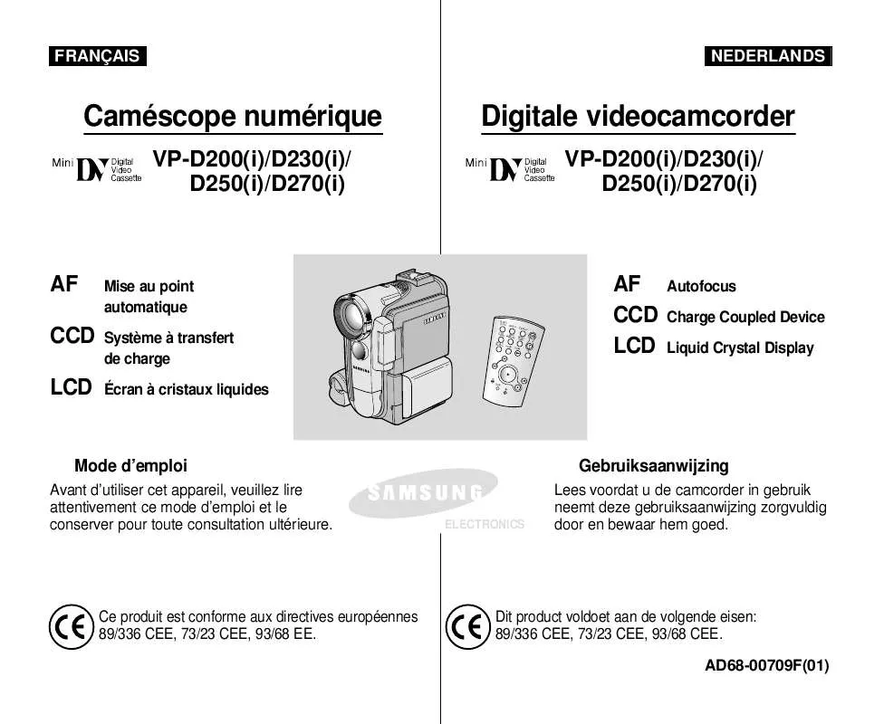 Mode d'emploi SAMSUNG VP-D200