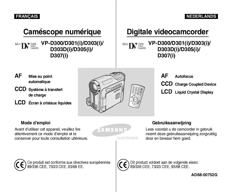 Mode d'emploi SAMSUNG VP-D300