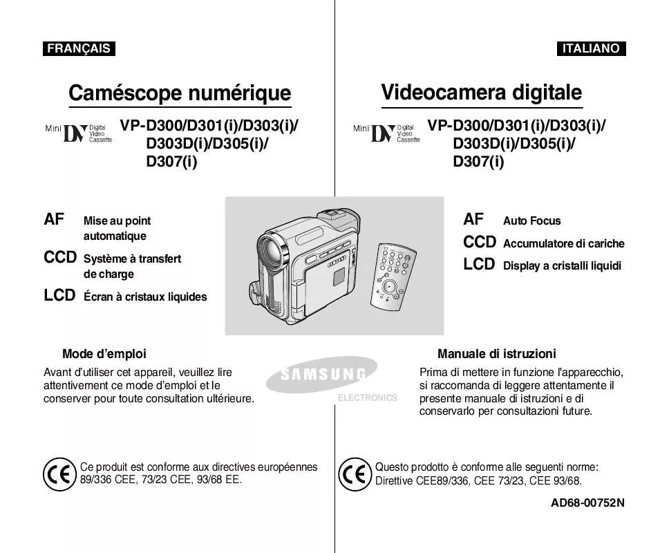 Mode d'emploi SAMSUNG VP-D301