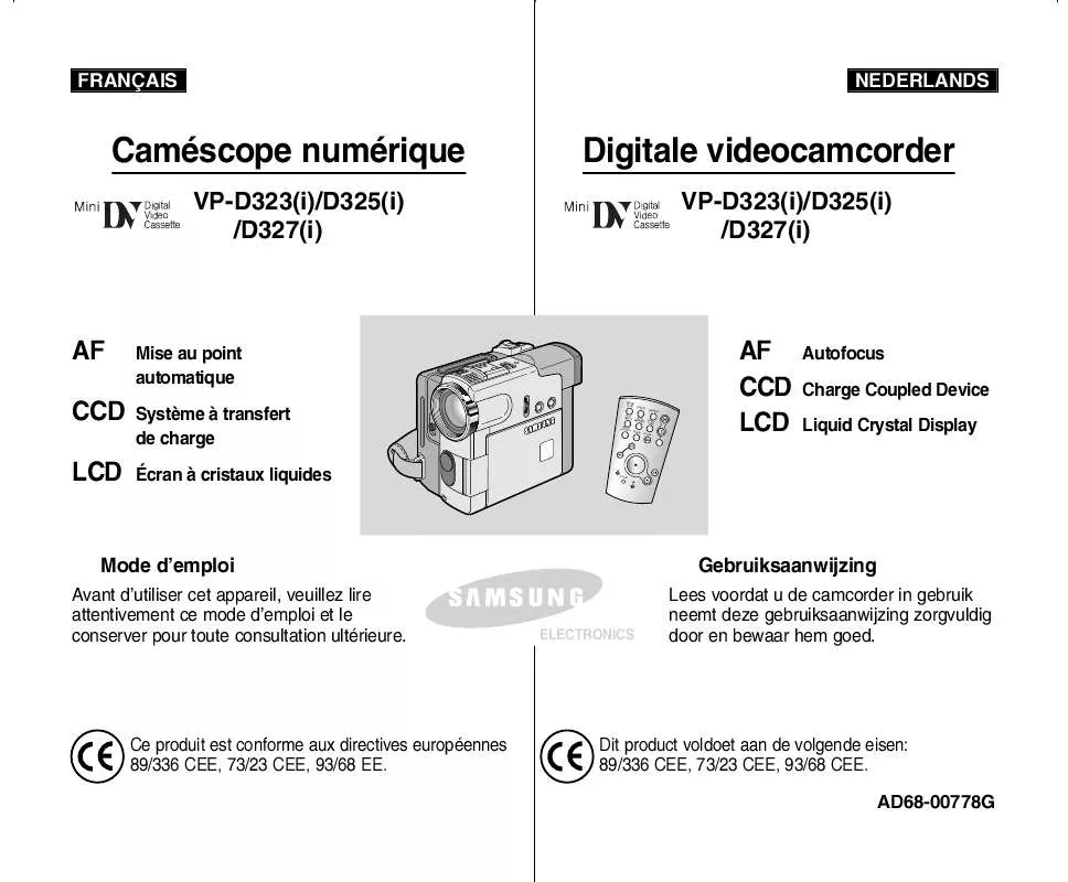 Mode d'emploi SAMSUNG VP-D323