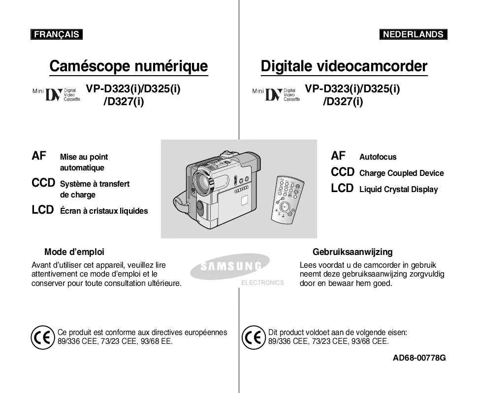 Mode d'emploi SAMSUNG VP-D325I