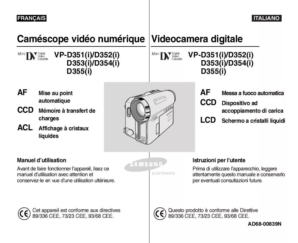 Mode d'emploi SAMSUNG VP-D352