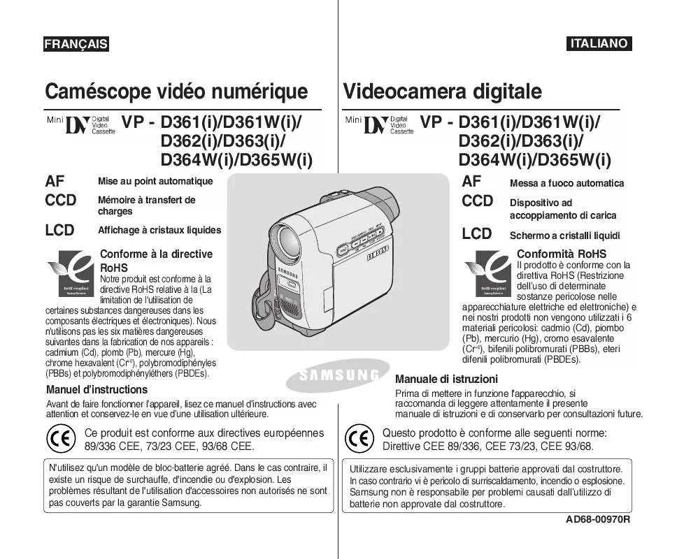 Mode d'emploi SAMSUNG VP-D361W