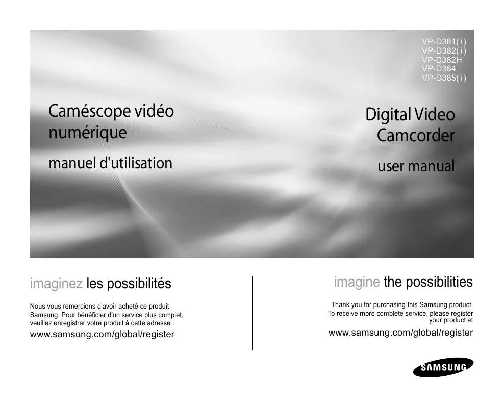 Mode d'emploi SAMSUNG VP-D3810