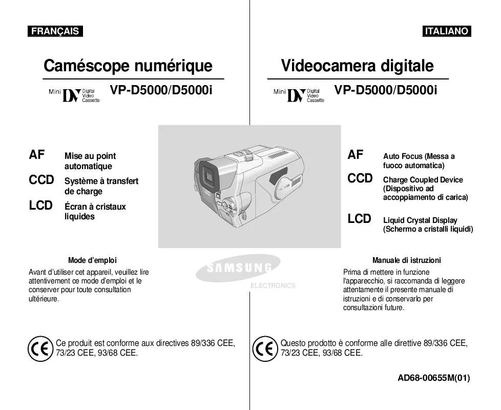 Mode d'emploi SAMSUNG VP-D5000I