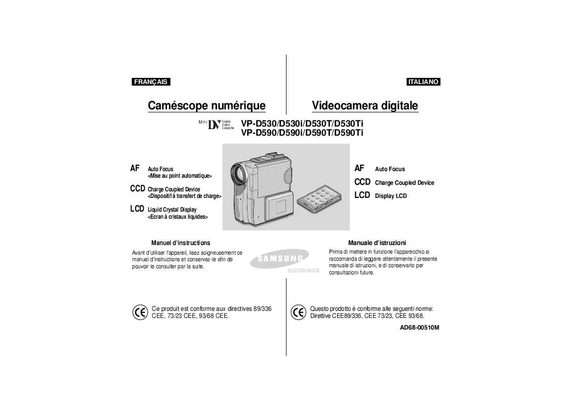 Mode d'emploi SAMSUNG VP-D590I