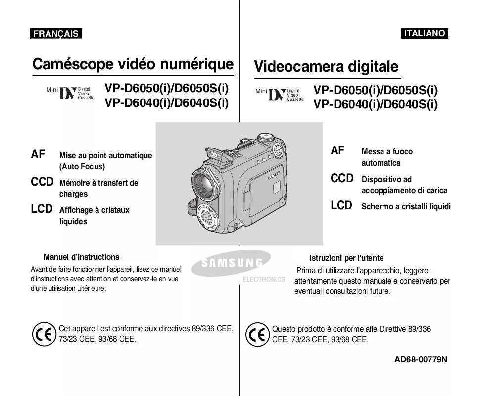 Mode d'emploi SAMSUNG VP-D6050I