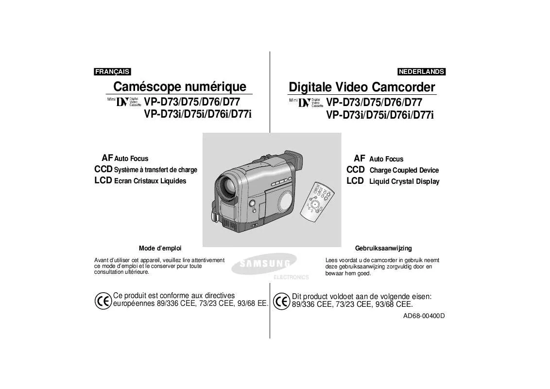 Mode d'emploi SAMSUNG VP-D70