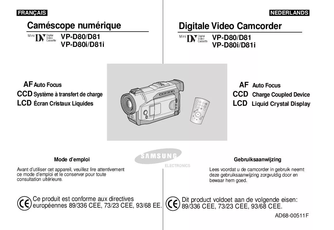 Mode d'emploi SAMSUNG VP-D81