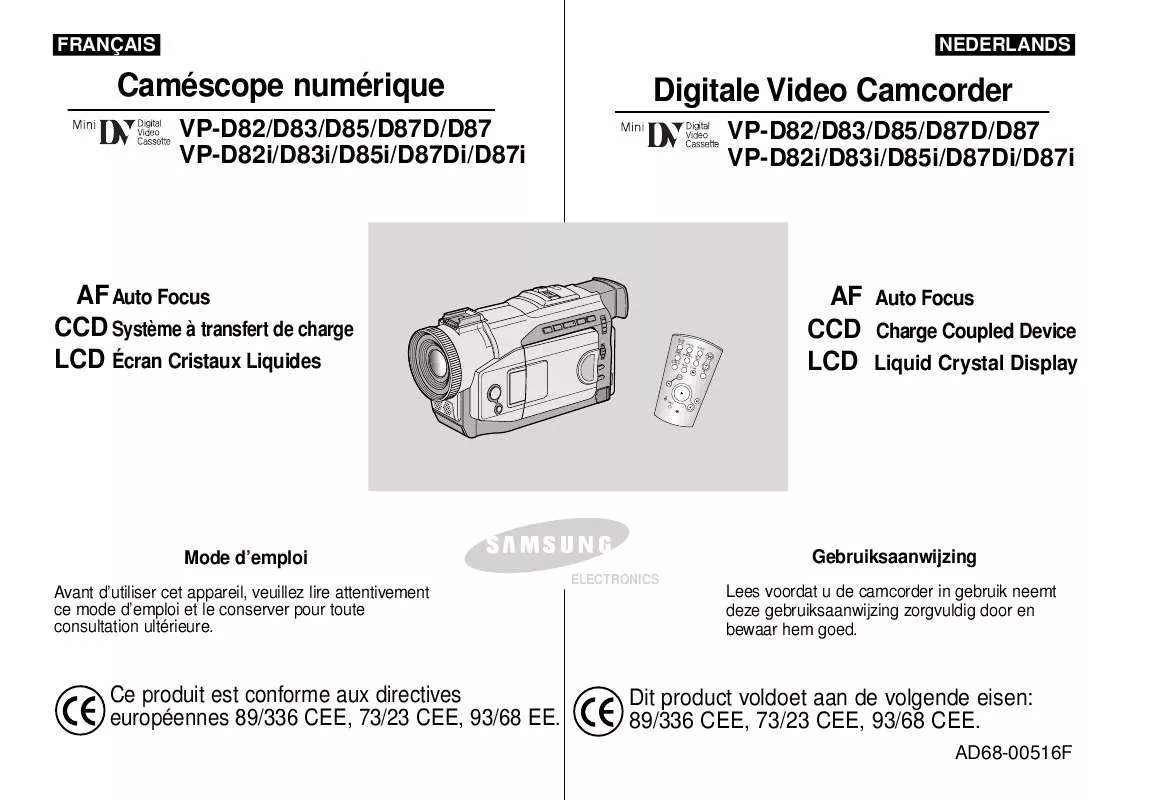 Mode d'emploi SAMSUNG VP-D82