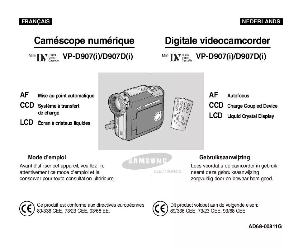 Mode d'emploi SAMSUNG VP-D907I