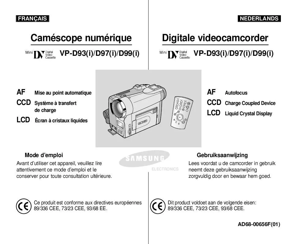 Mode d'emploi SAMSUNG VP-D93