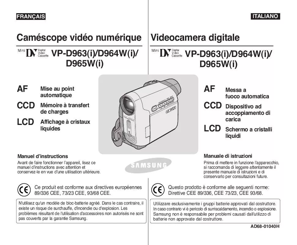 Mode d'emploi SAMSUNG VP-D963