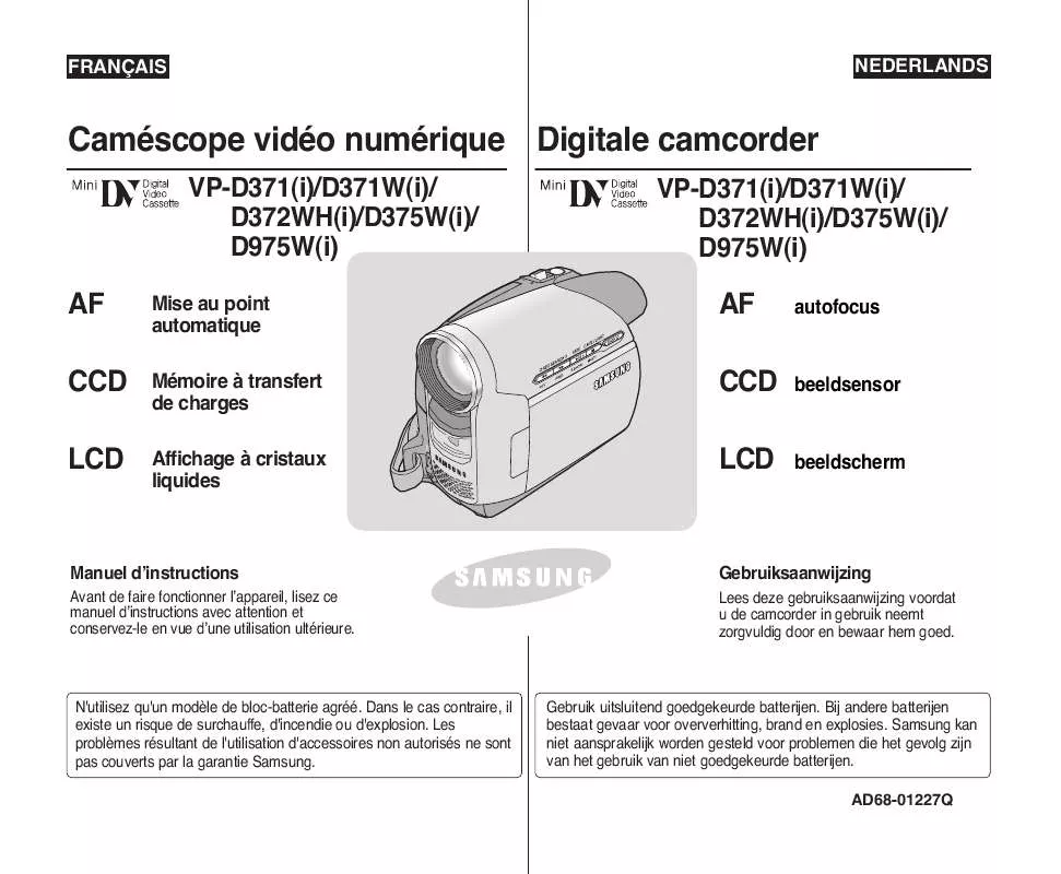 Mode d'emploi SAMSUNG VP-D975W