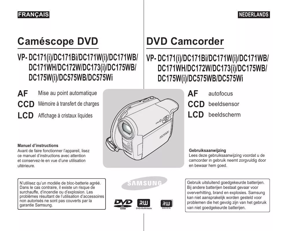 Mode d'emploi SAMSUNG VP-DC171I