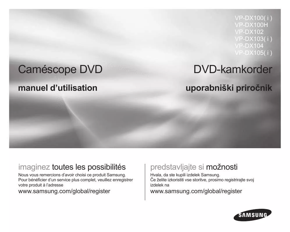 Mode d'emploi SAMSUNG VP-DX105I