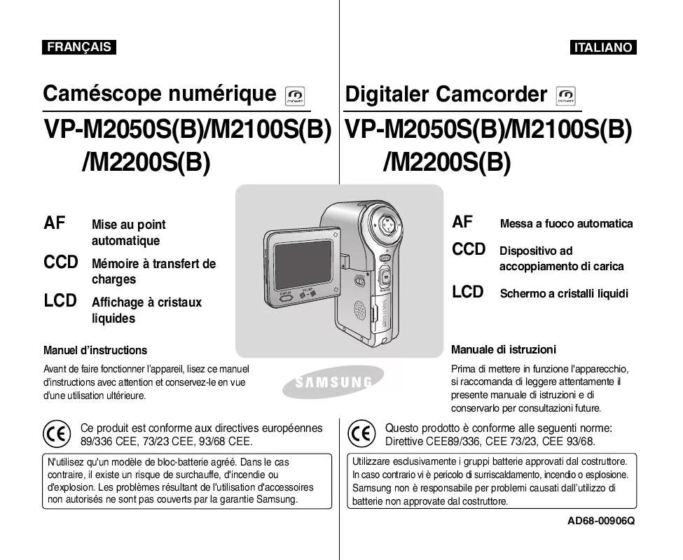 Mode d'emploi SAMSUNG VP-M2050S