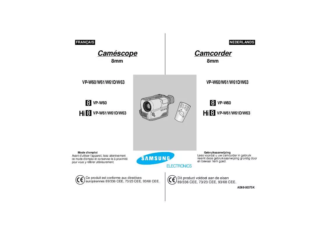 Mode d'emploi SAMSUNG VP-W63