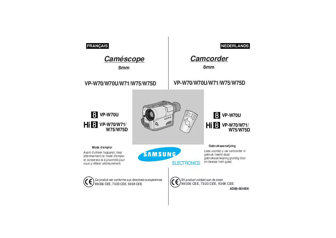 Mode d'emploi SAMSUNG VP-W70