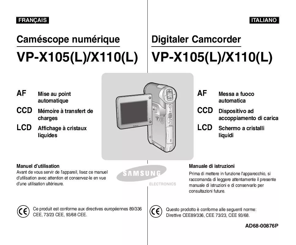 Mode d'emploi SAMSUNG VP-X110LMEM