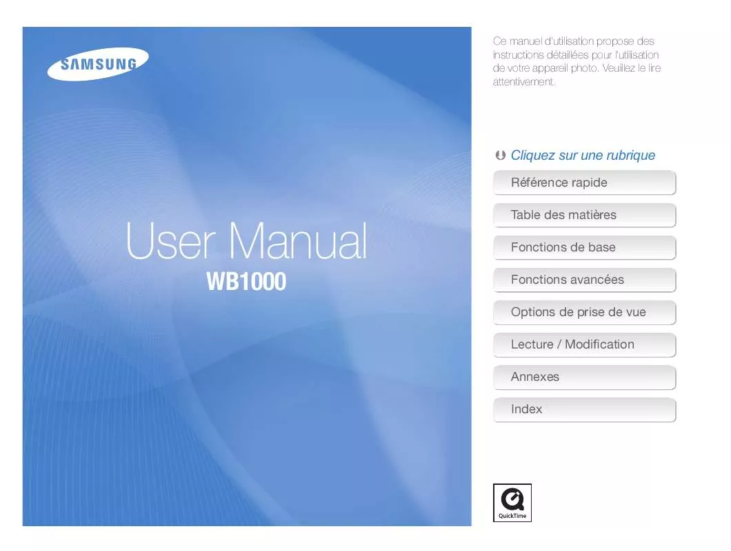 Mode d'emploi SAMSUNG WB1000 BLACK