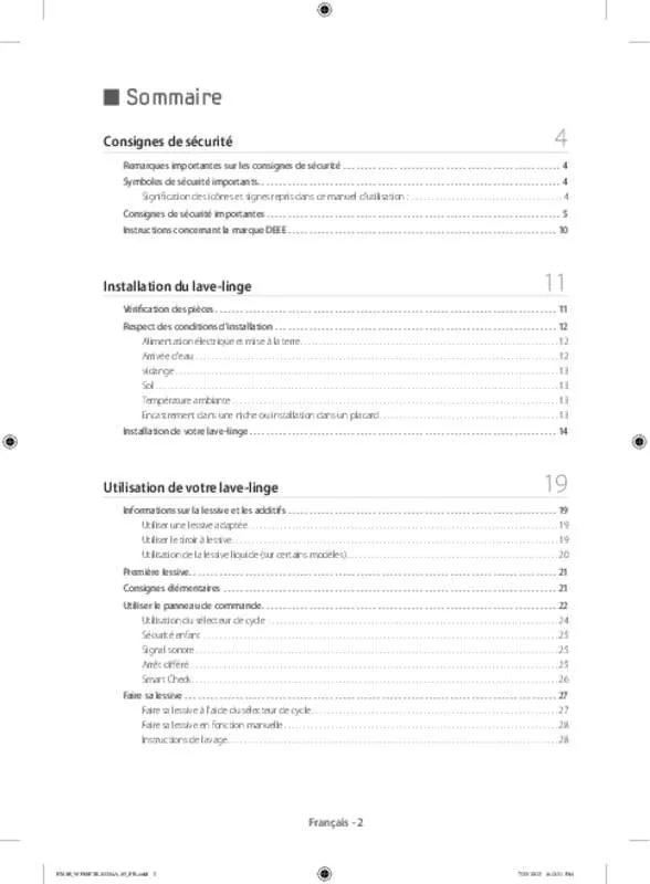 Mode d'emploi SAMSUNG WF80F5E3U4W/EF