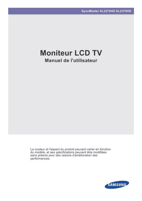 Mode d'emploi SAMSUNG XL2370HD