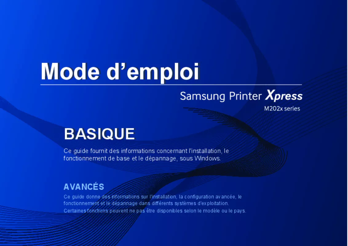 Mode d'emploi SAMSUNG XPRESS SL-M2020W