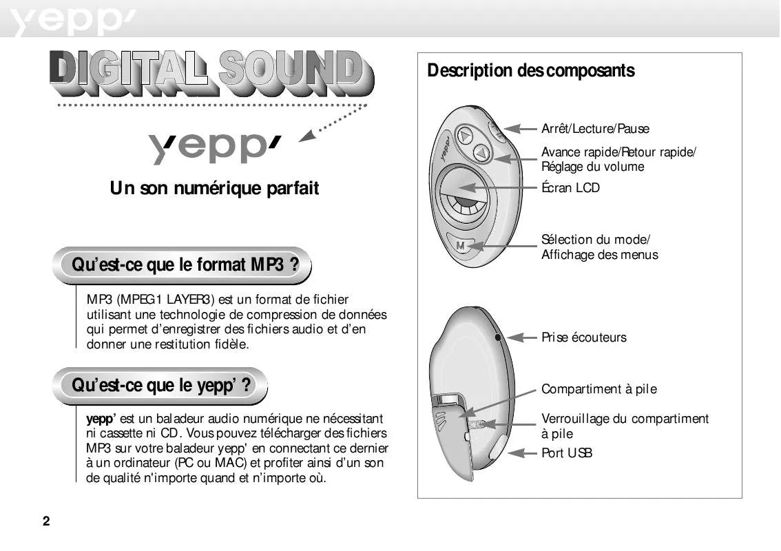 Mode d'emploi SAMSUNG YP-20S