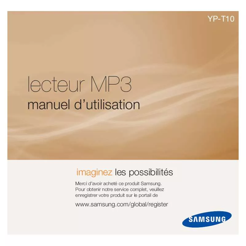 Mode d'emploi SAMSUNG YP-T10JAB