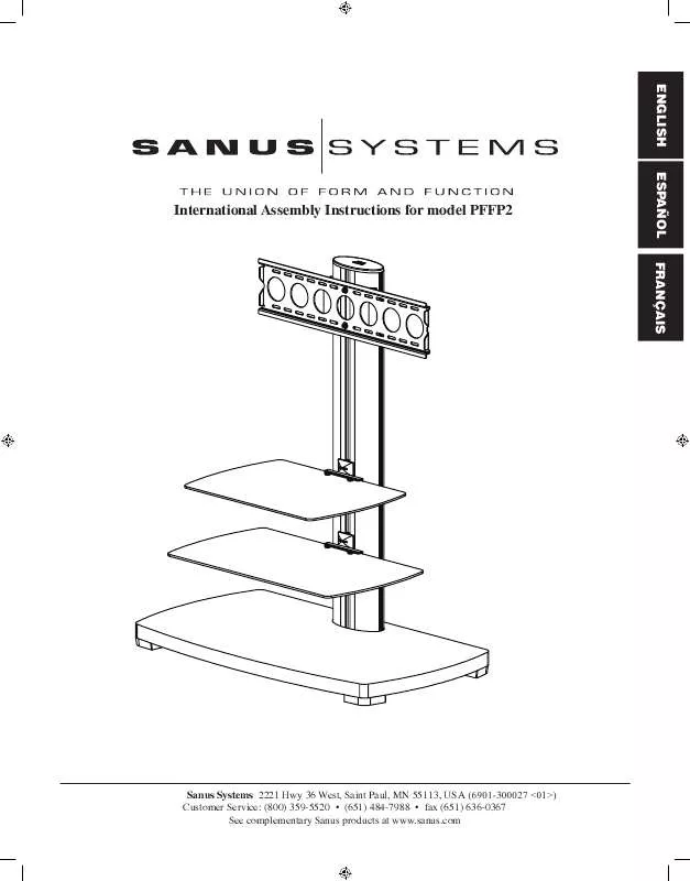 Mode d'emploi SANUS PLATINUM FURNITURE FLAT PANEL TV STAND-PFFP2