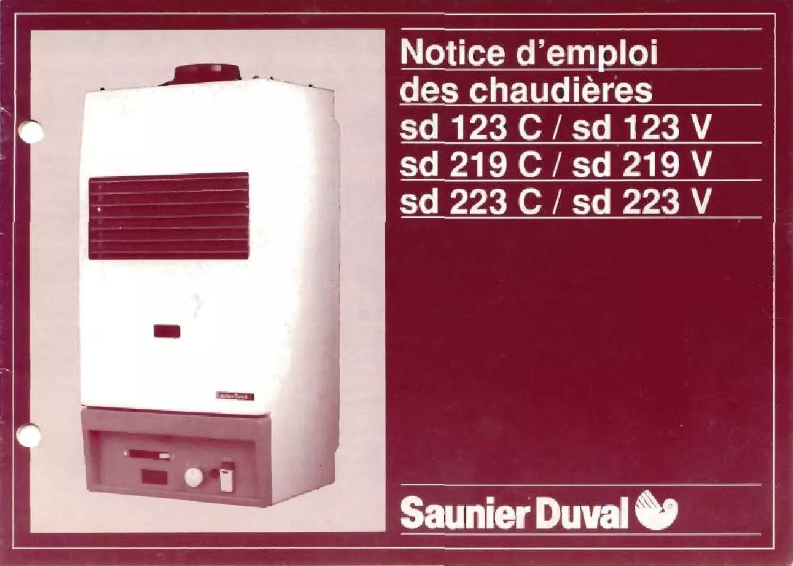 Mode d'emploi SAUNIER DUVAL SD 219 V@SD 223 C