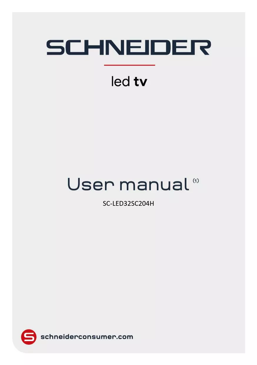 Mode d'emploi SCHNEIDER SC-32SC204H