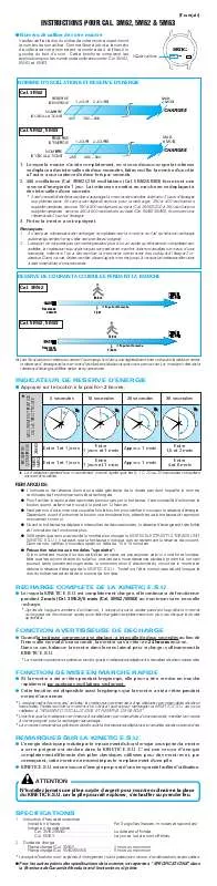 Mode d'emploi SEIKO 3M62 KINETIC