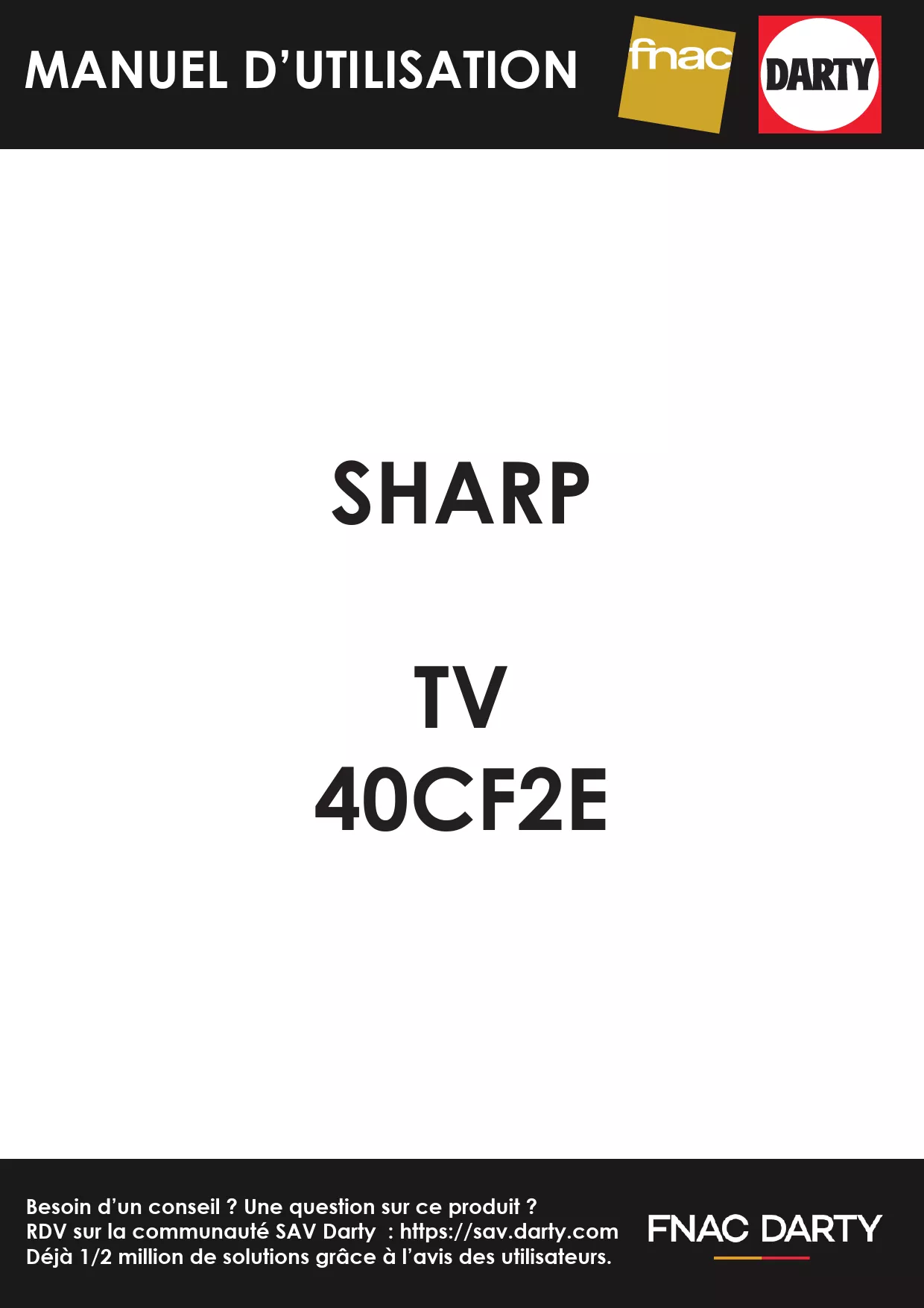 Mode d'emploi SHARP 40CF2E