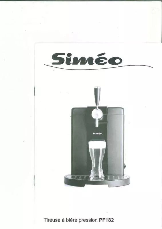 Mode d'emploi SIMEO TIREUSE BIERE PRESSION PF 182