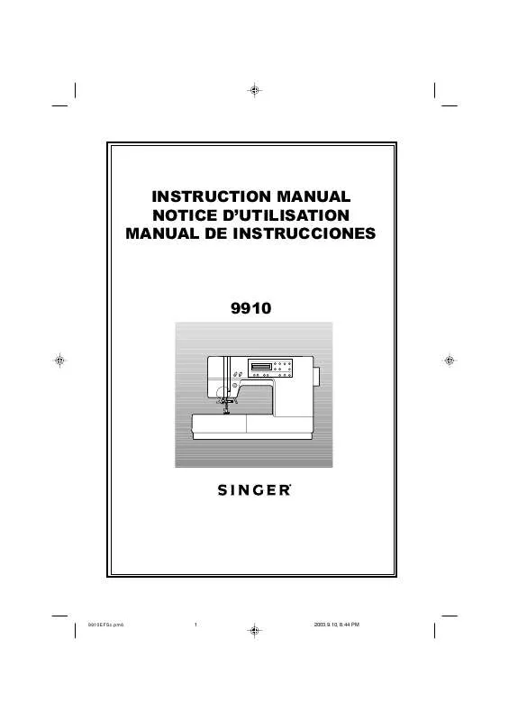 Mode d'emploi SINGER 9910