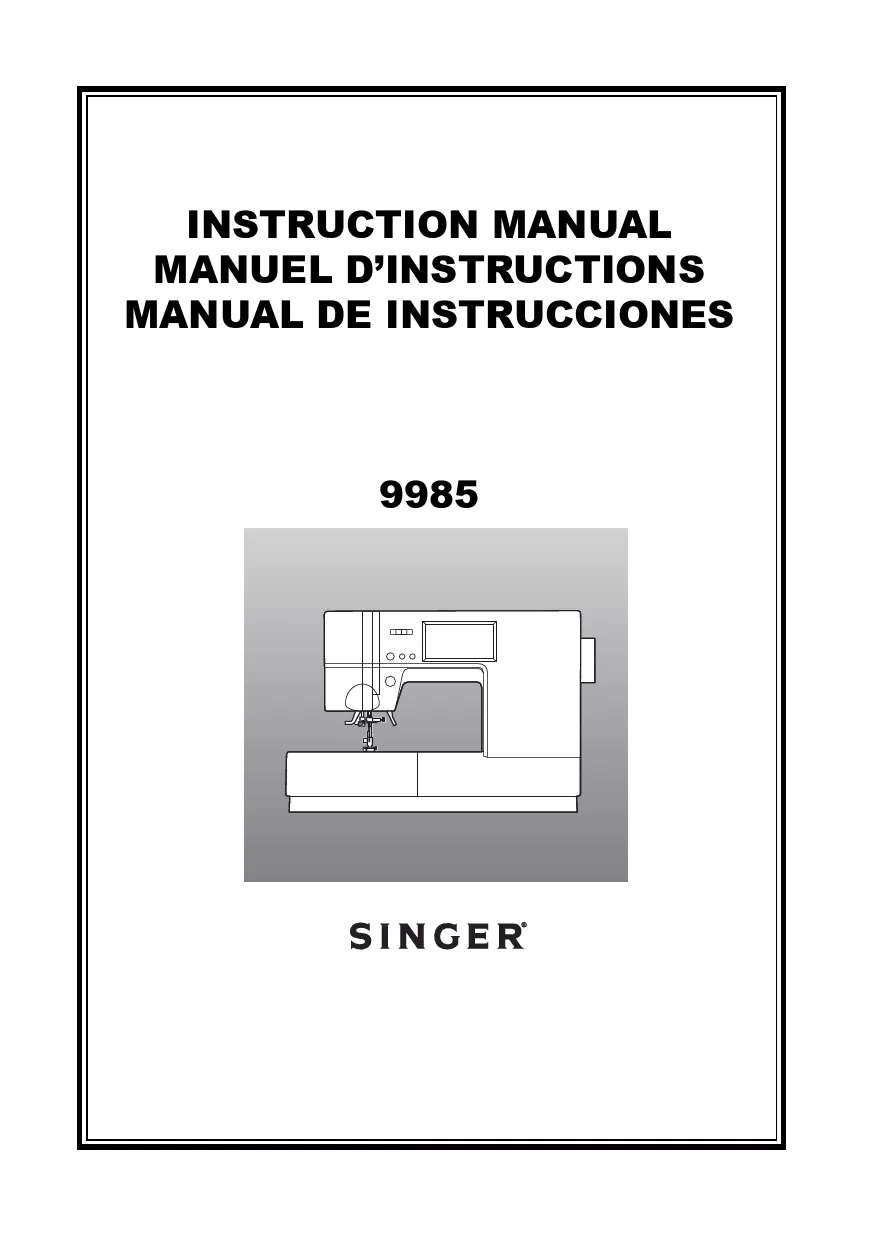 Mode d'emploi SINGER QUANTUM STYLIST TOUCH 9985