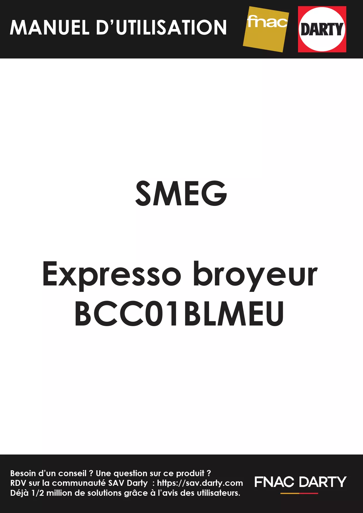 Mode d'emploi SMEG BCC01BLMEU