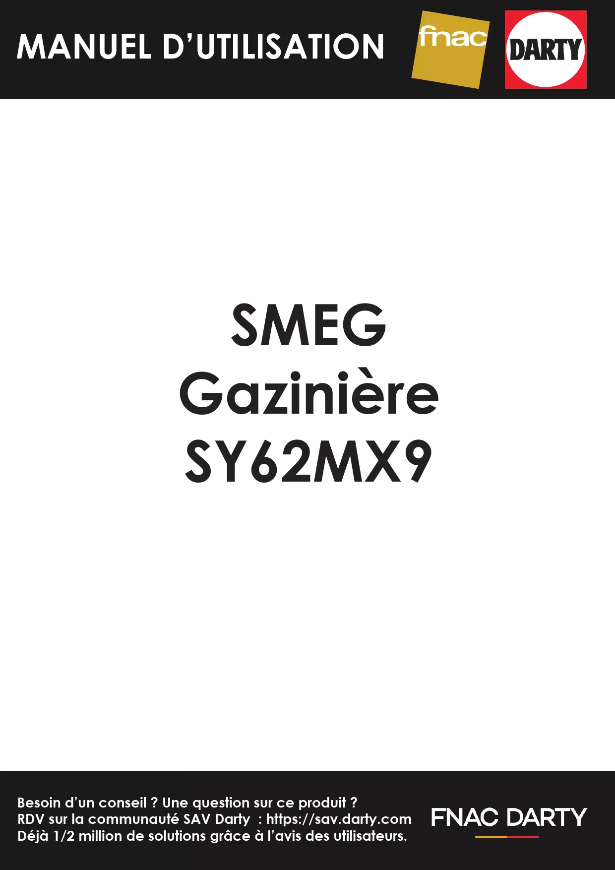 Mode d'emploi SMEG SY62MX9