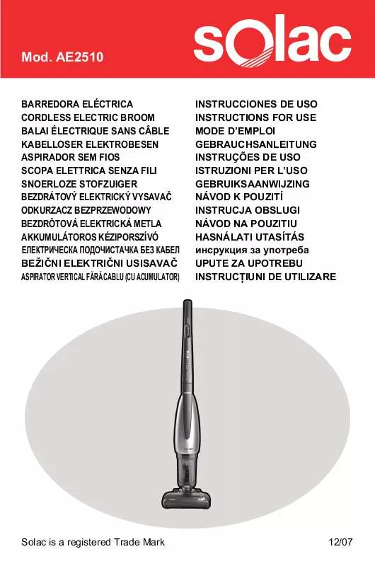 Mode d'emploi SOLAC AE2510