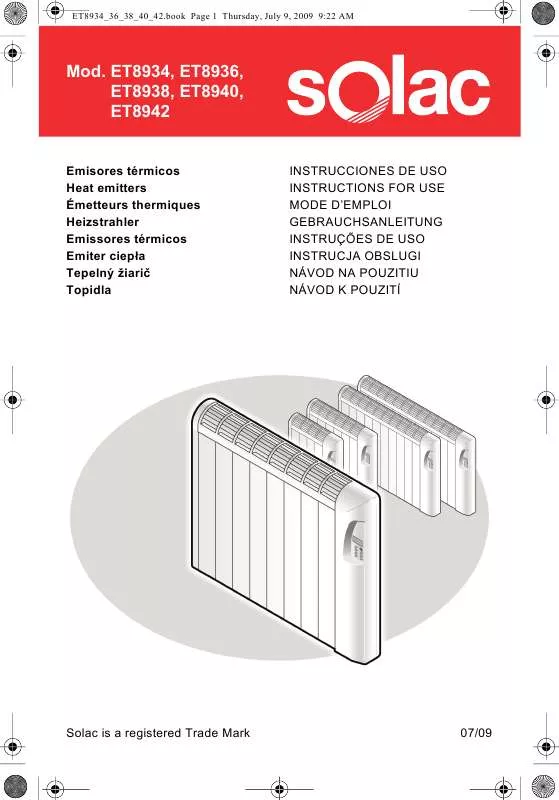 Mode d'emploi SOLAC ET8940